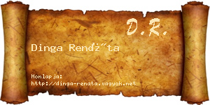 Dinga Renáta névjegykártya
