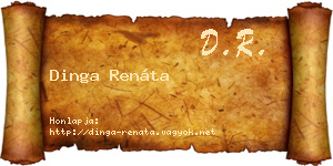 Dinga Renáta névjegykártya